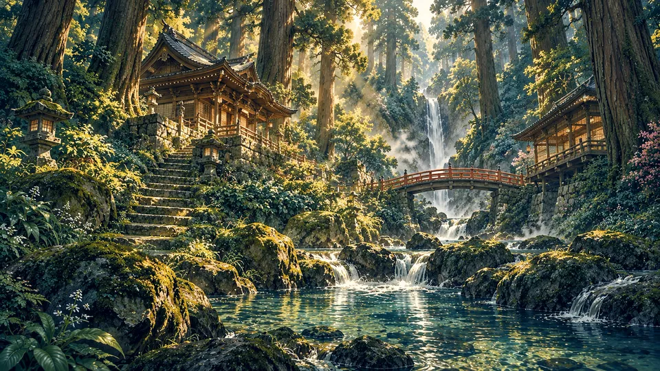 삼나무 숲 일러스트